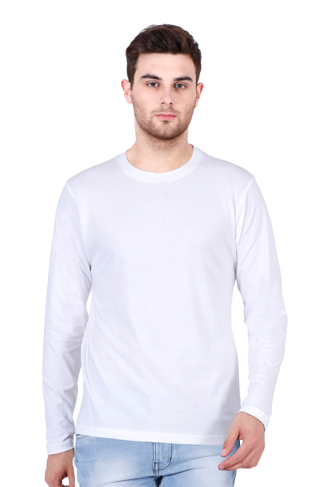 White Full Sleeve Men T-shirt