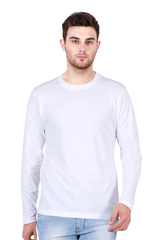 White Full Sleeve Men T-shirt