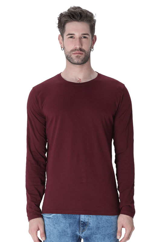 Maroon Full Sleeve Men T-shirt