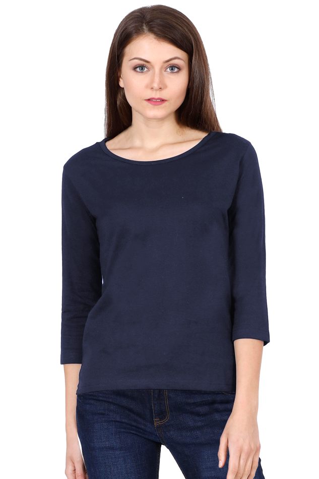 Navy Blue Full Sleeves T-shirt