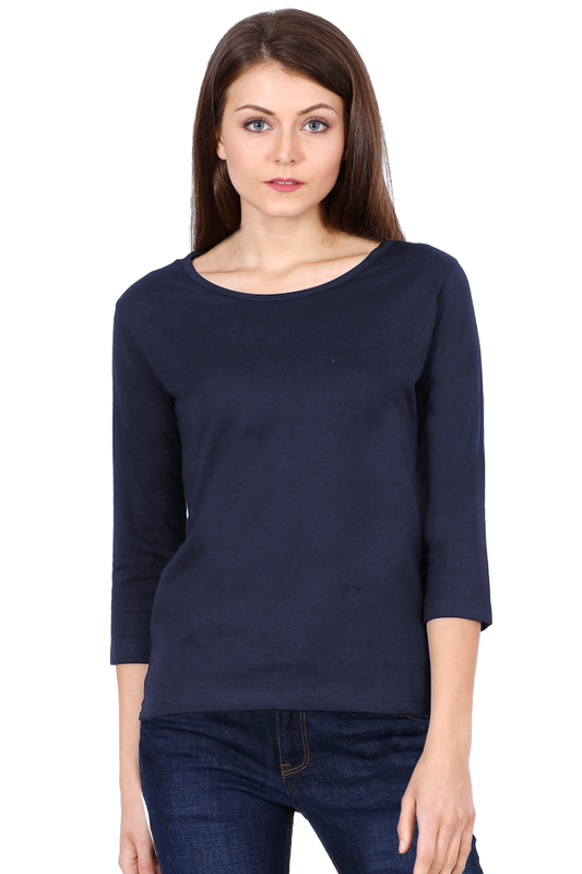 Navy Blue Full Sleeves T-shirt