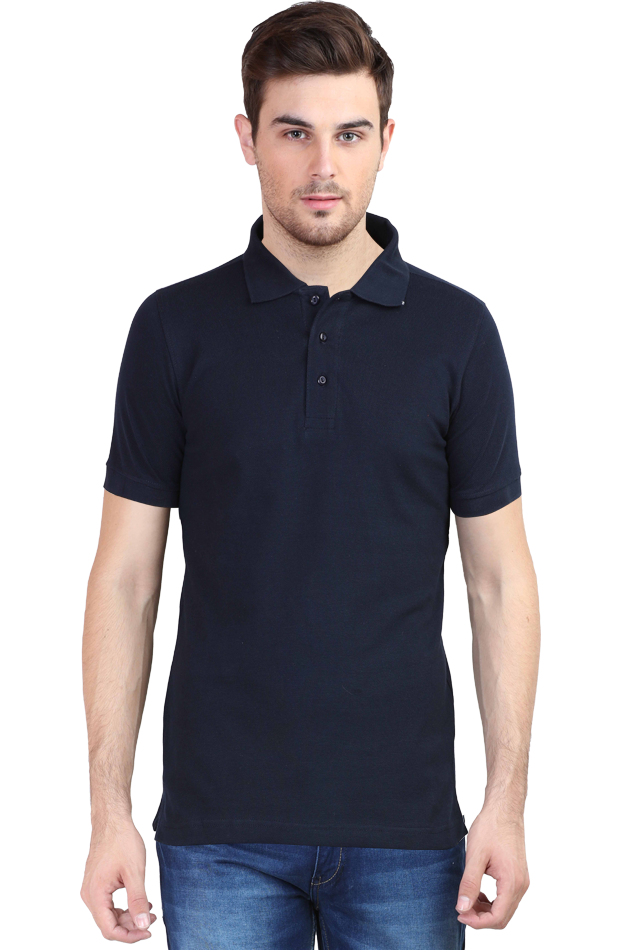 Unisex Navy Blue Polo T-shirt