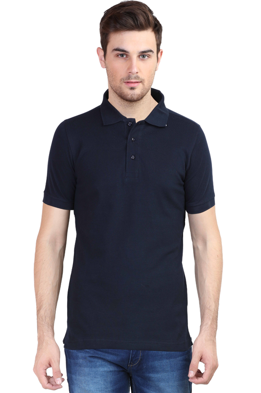 Unisex Navy Blue Polo T-shirt