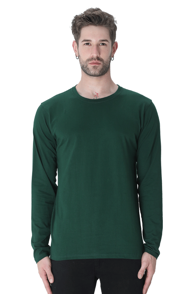 Bottle Green Full Sleeve Men T-shirt