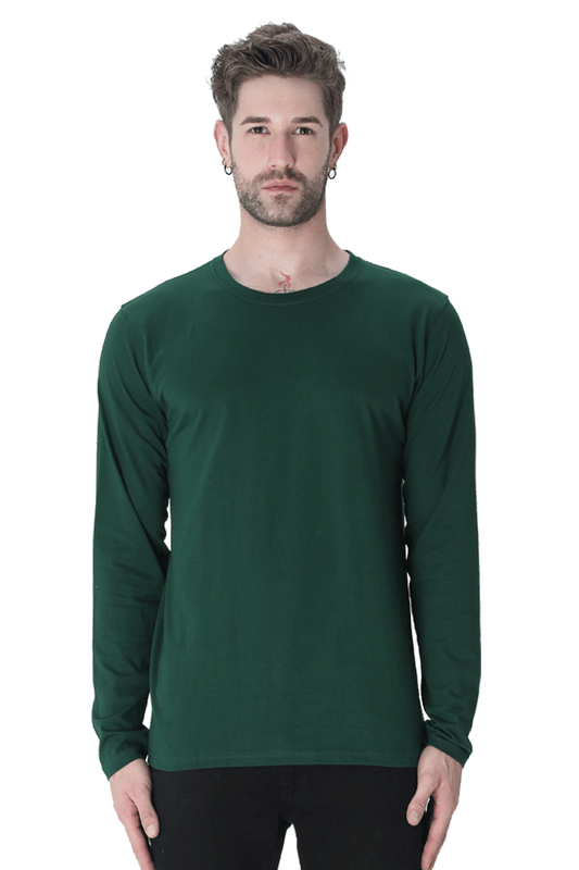 Bottle Green Full Sleeve Men T-shirt